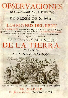 Página del libro de Antonio de Ulloa y Jorge Juan